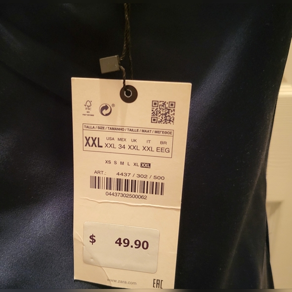 NWT Zara Satin Dress in Deep Green - Picture 3 of 14